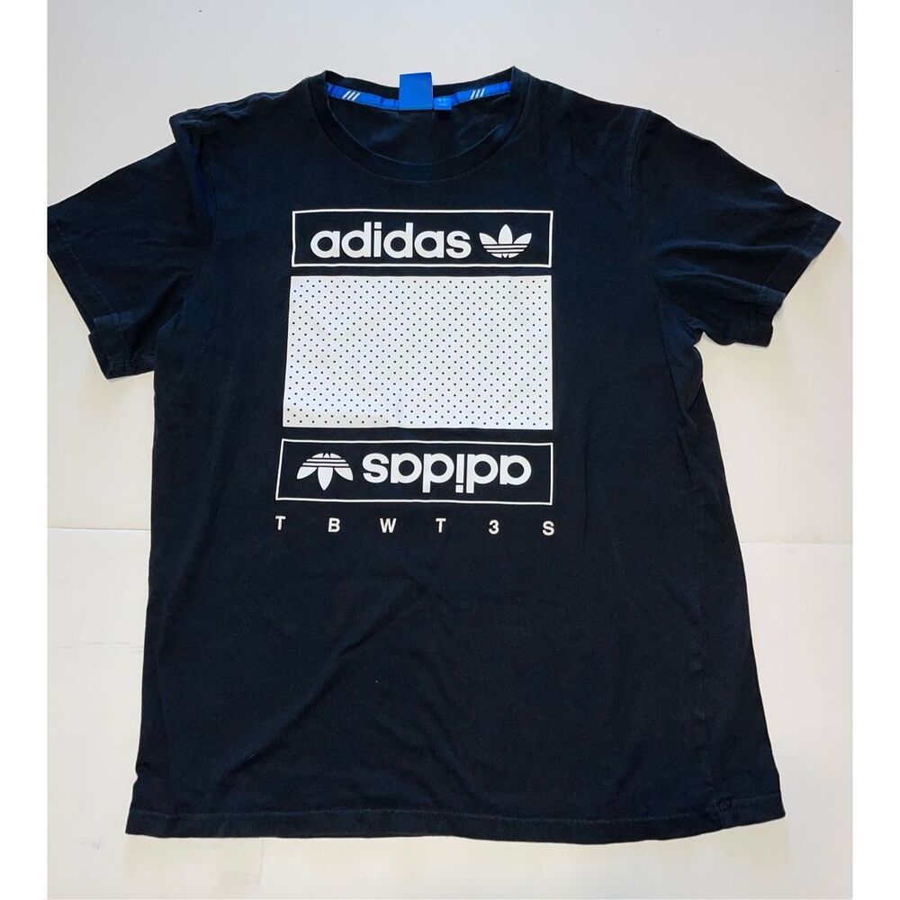 Adidas Boys T-Shirt TBWT3S Black with White Size‎ Large